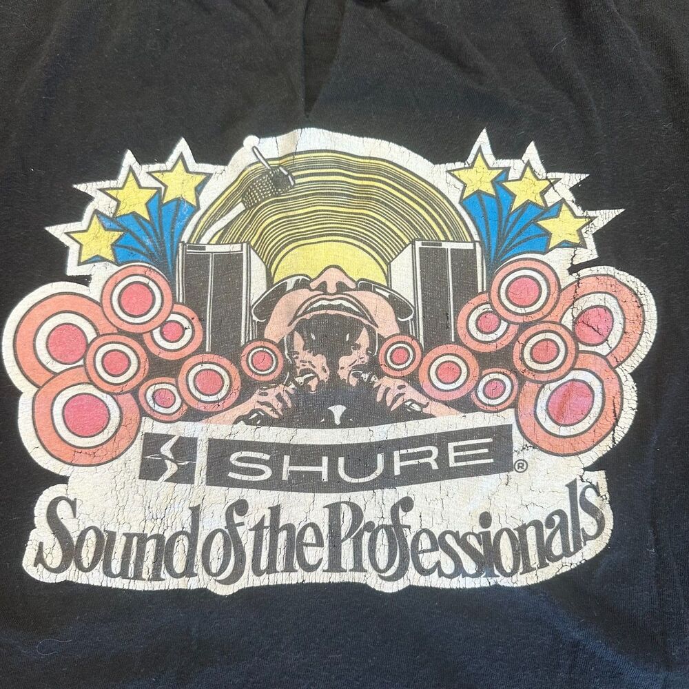 VTG 70s Shure Microphone ‘Sound Of The Professionals’ Psych-T Cut up Tee T-Shirt